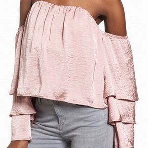 Bell sleeve pink top